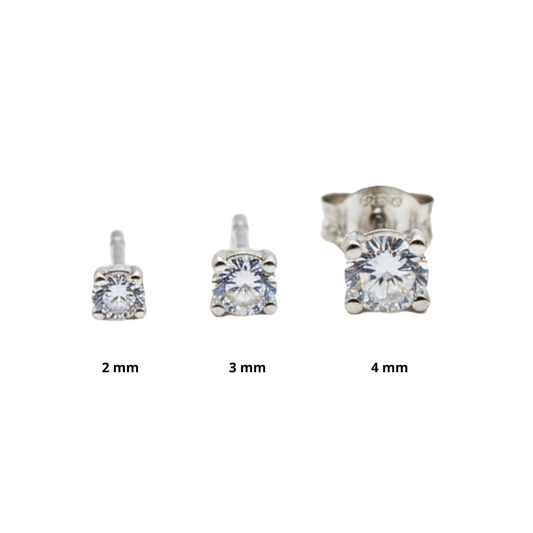 Kit Trio Essencial - Ponto de Luz 2mm + 3mm + 4mm (Prata 925)