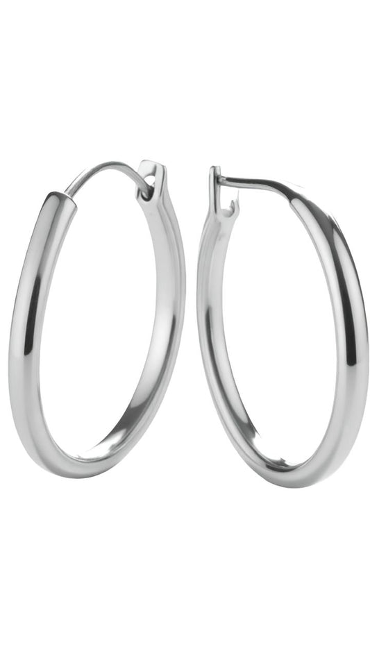 Brinco Argola Fina Médio em Prata 925