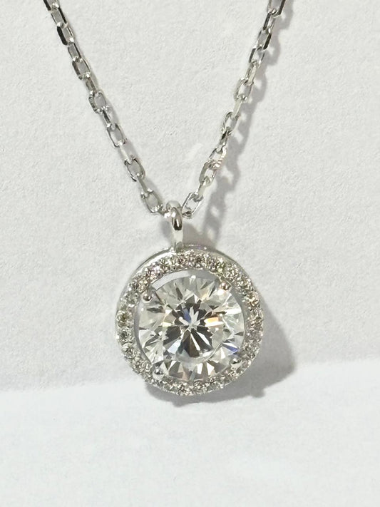 Colar Prata 925 com Pingente Ponto de Luz Cravejado – 45 cm